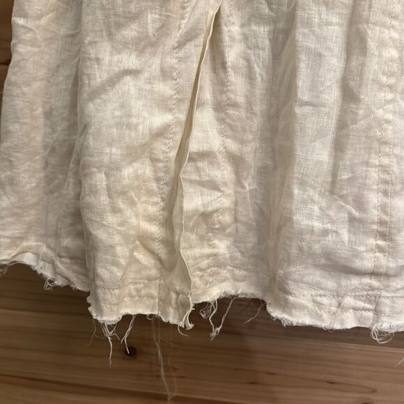 AllSaints Size 8 100% Linen Harlequin Button Front Trench Coat Lagenlook - Picture 12 of 15